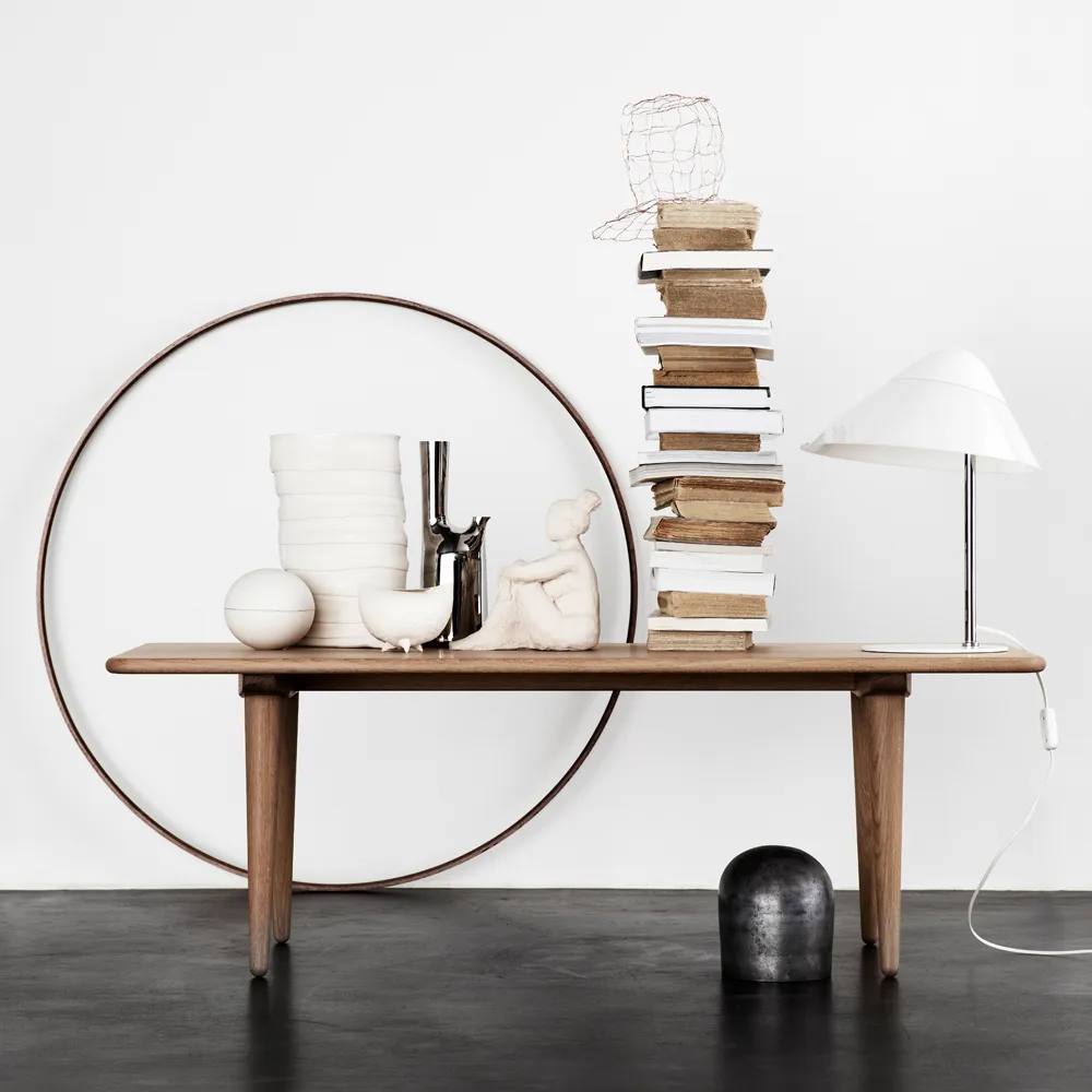 CH011 soffbord, Svartlackerad ek h 48 cm Carl Hansen & Søn