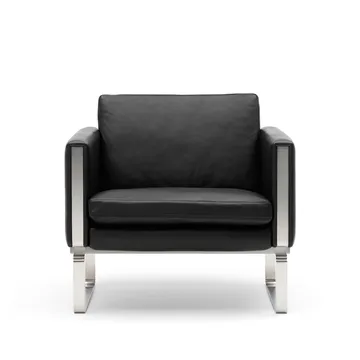CH101 fåtölj - Loke 7150 läder-rostfritt stål - Carl Hansen & Søn
