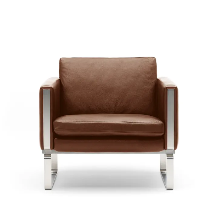 CH101 fåtölj - Sif 92 läder-rostfritt stål - Carl Hansen & Søn