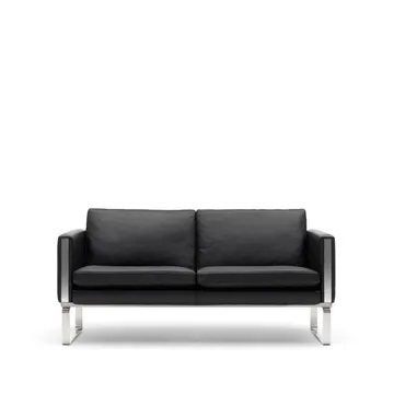 CH102 soffa 2-sits - Loke 7150 läder-rostfritt stål - Carl Hansen & Søn