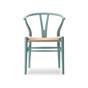 CH24 Y-stol Soft Crawford Wegner - Pewter (blågrön)-naturflätad - Carl Hansen & Søn