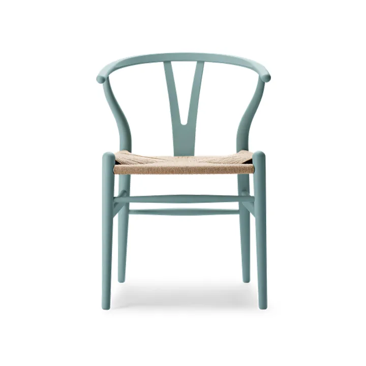 CH24 Y-stol Soft Crawford Wegner - Pewter (blågrön)-naturflätad - Carl Hansen & Søn