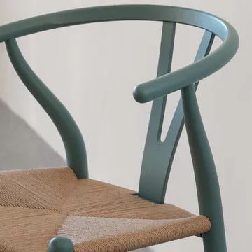 CH24 Y-stol Soft Crawford Wegner - Pewter (blågrön)-naturflätad - Carl Hansen & Søn