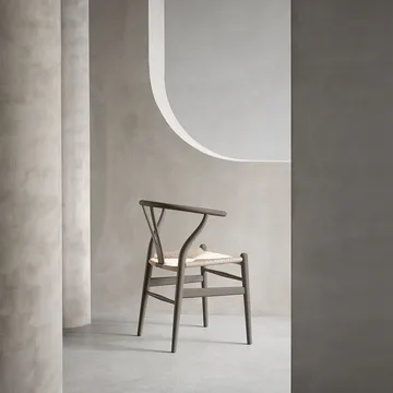 CH24 Y-stol Soft Crawford Wegner - Slate (beigebrun)-naturflätad - Carl Hansen & Søn