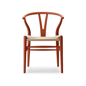 CH24 Y-stol Soft Crawford Wegner - Terracotta-naturflätad - Carl Hansen & Søn