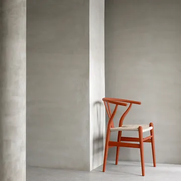 CH24 Y-stol Soft Crawford Wegner - Terracotta-naturflätad - Carl Hansen & Søn