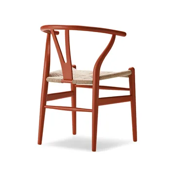 CH24 Y-stol Soft Crawford Wegner - Terracotta (röd)-naturflätad - Carl Hansen & Søn