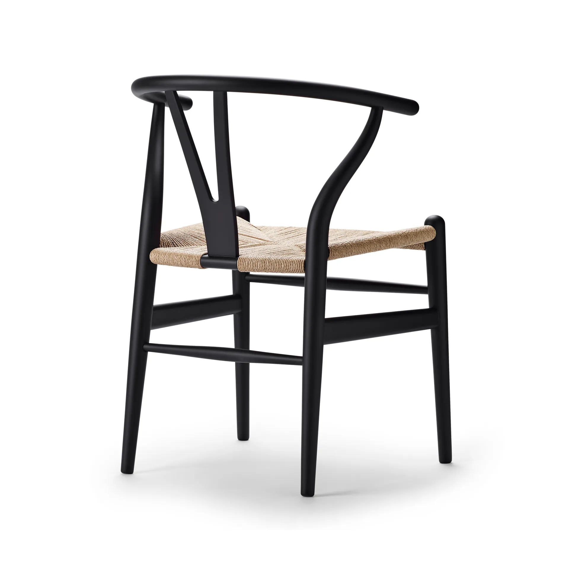 CH24 Y-stol Soft naturflätad sits, Black S9000-N Carl Hansen & Søn