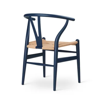 CH24 Y-stol Soft naturflätad sits - Blue S8010-R90B - Carl Hansen & Søn
