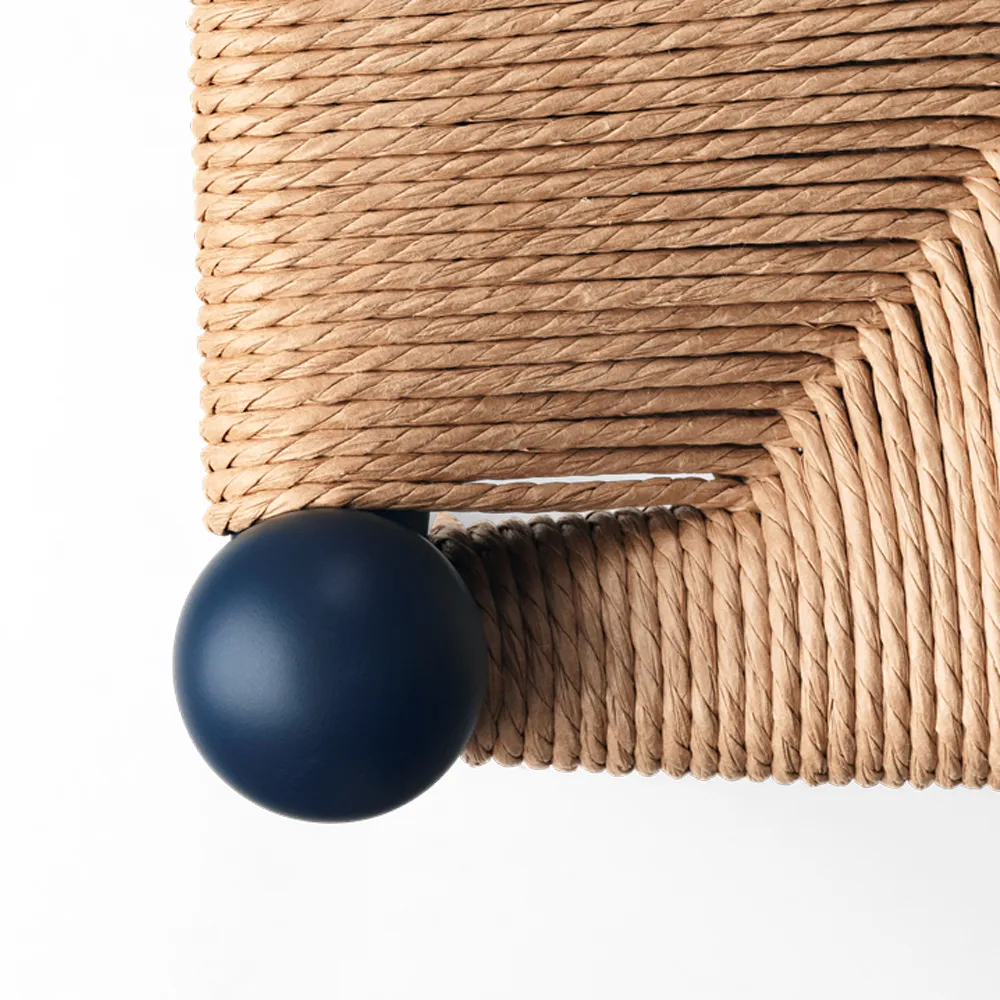 CH24 Y-stol Soft naturflätad sits, Blue S8010-R90B Carl Hansen & Søn
