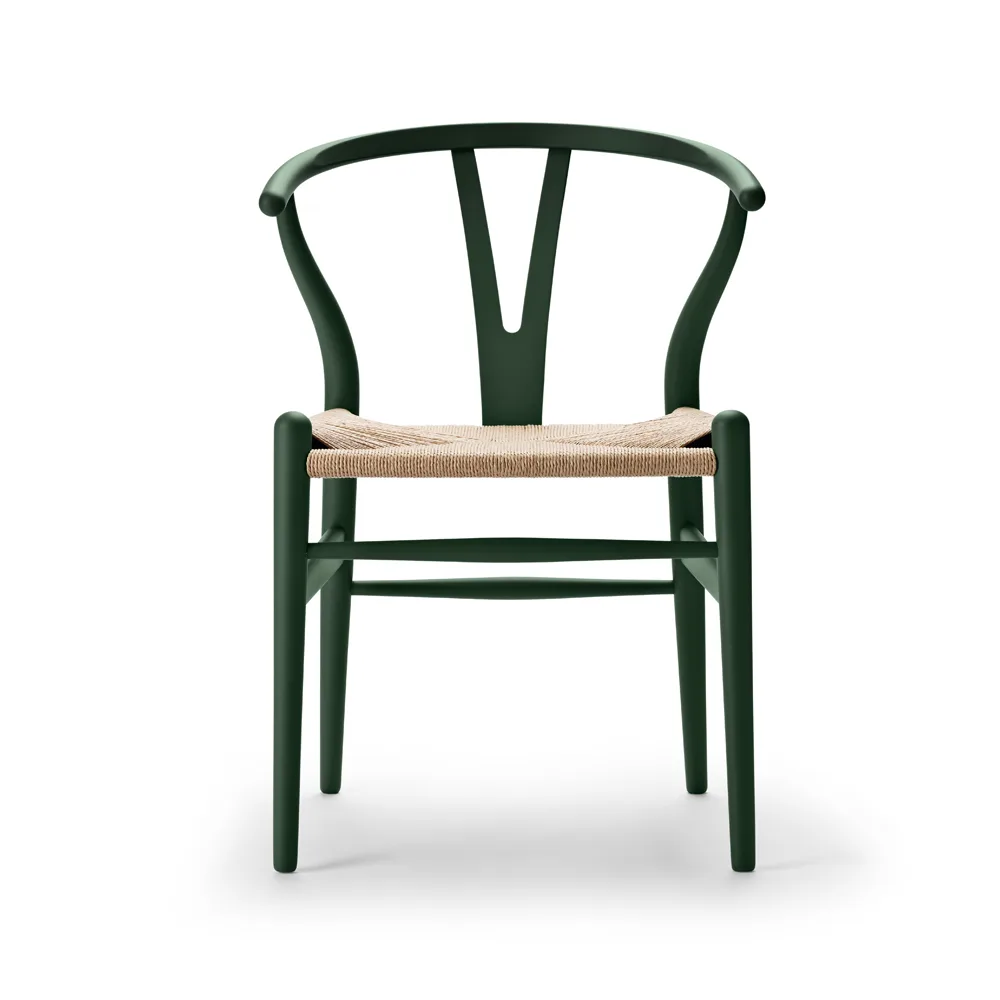 CH24 Y-stol Soft naturflätad sits, Green S8010-G10Y Carl Hansen & Søn