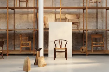 CH24 Y-stol Soft naturflätad sits - Silver Grey S3502-Y - Carl Hansen & Søn