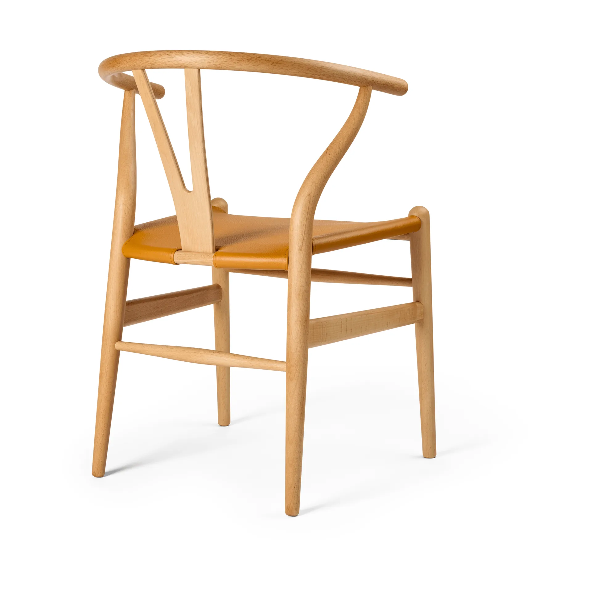 CH24P Y-stol, Läder Loke 7050-oljad bok Carl Hansen & Søn
