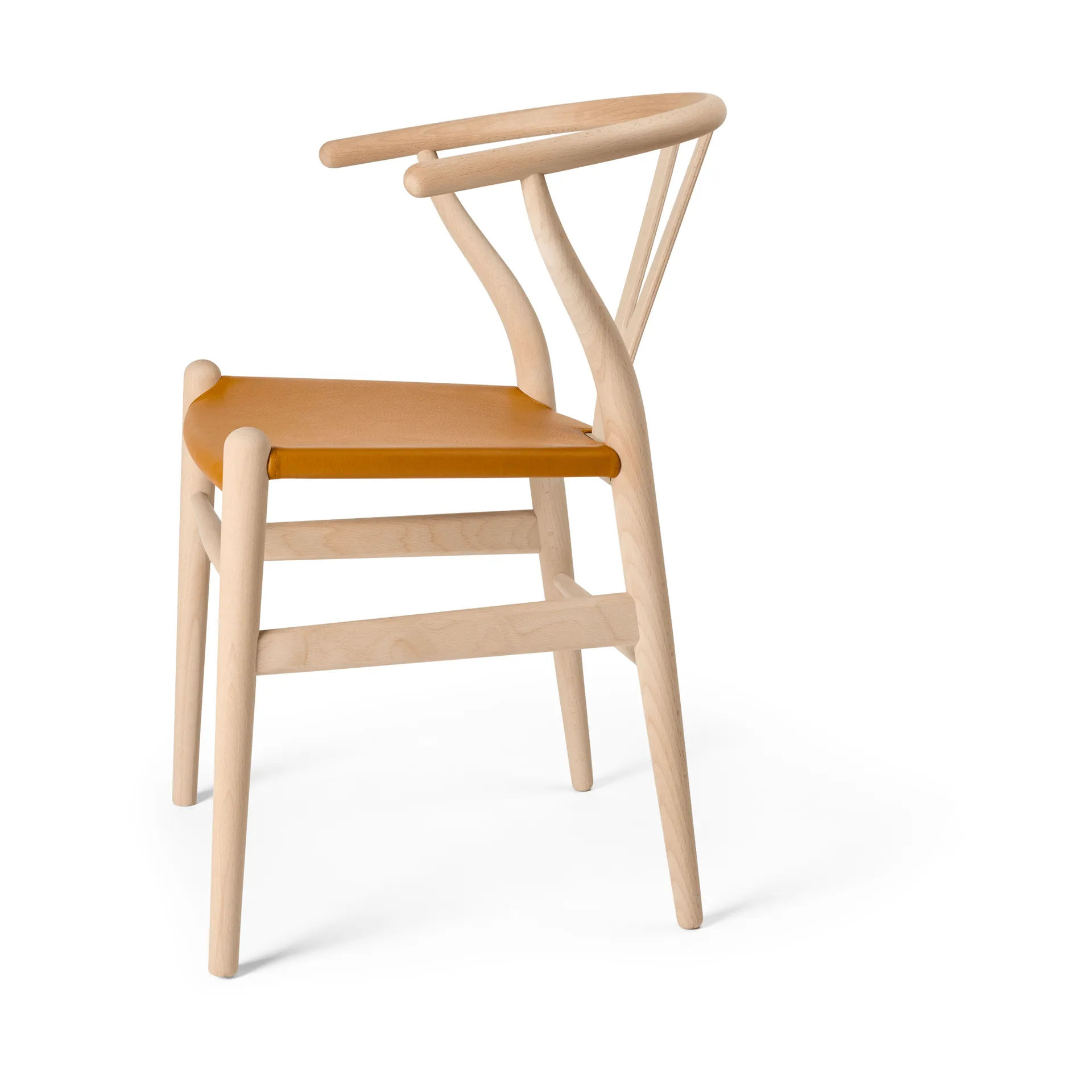 CH24P Y-stol, Läder Loke 7050-såpad bok Carl Hansen & Søn