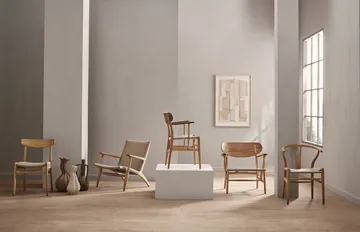 CH25 fåtölj - Vitoljad ek-naturflätad - Carl Hansen & Søn