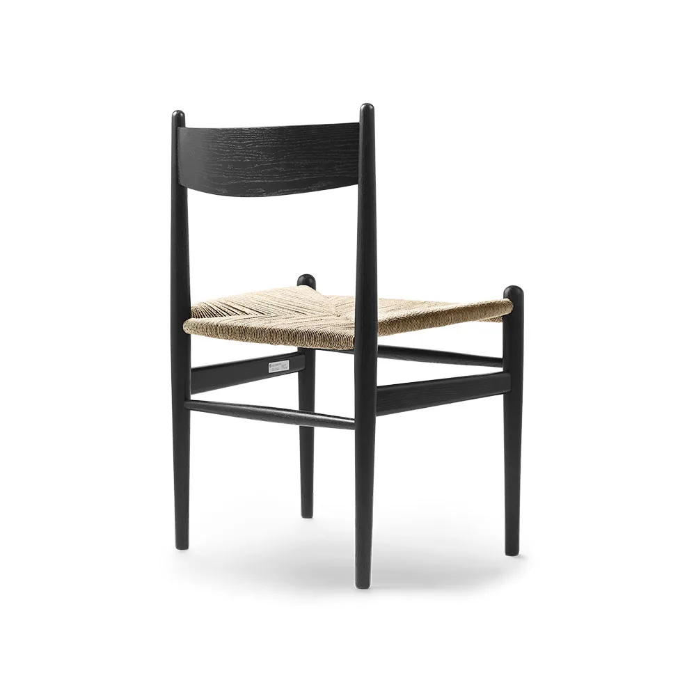 CH36 stol, Svartlackad ek-naturflätad Carl Hansen & Søn