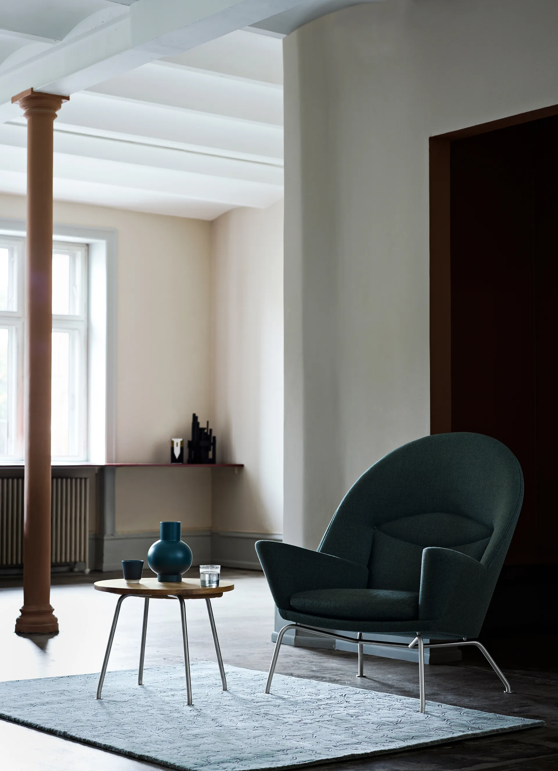 CH415 soffbord Ø55 cm, Oljad ek Carl Hansen & Søn