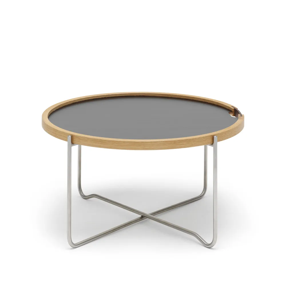 CH417 Tray brickbord rostfritt stål, Svart-vit vändbar-laminat Carl Hansen & Søn