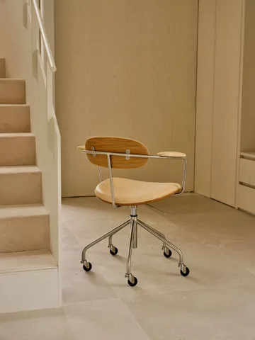 CH621 Swivel Chair - Läder Sif 90 beige-oljad ek - Carl Hansen & Søn