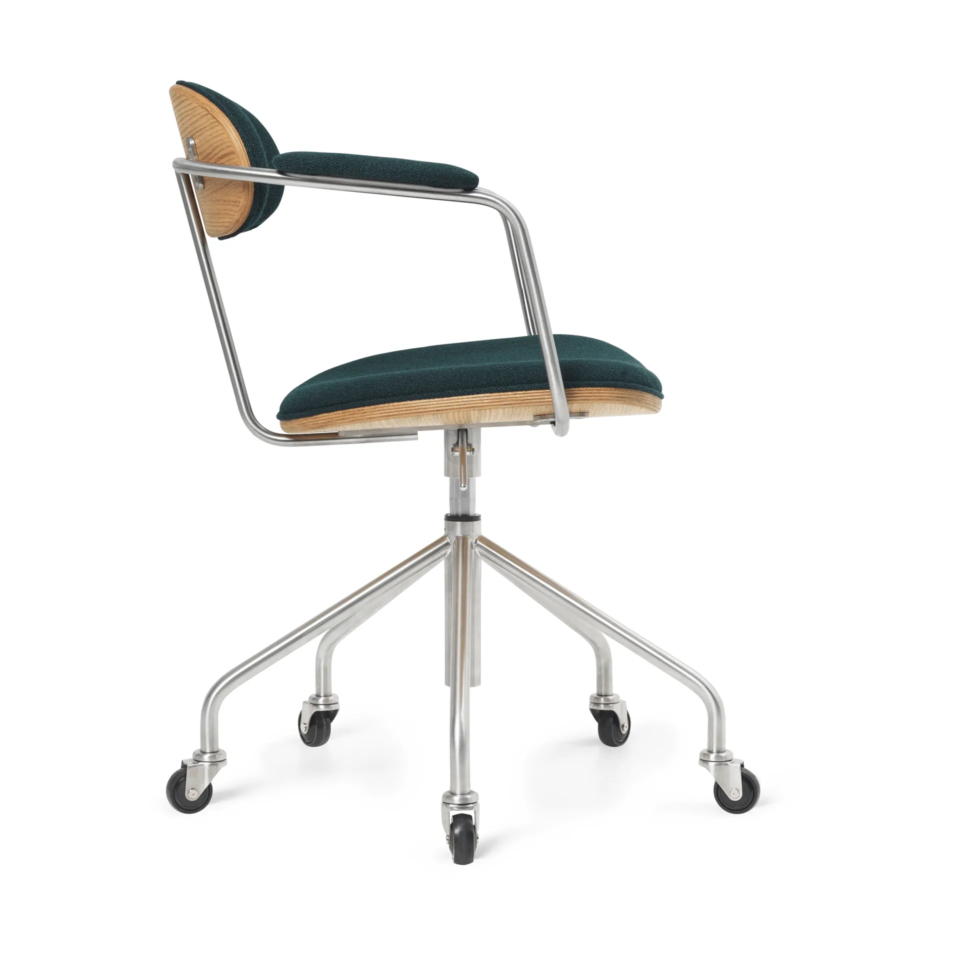 CH621 Swivel Chair, Tyg Vidar 1062 grön-oljad ek Carl Hansen & Søn