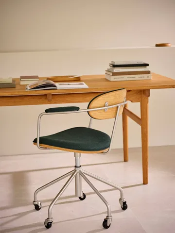 CH621 Swivel Chair - Tyg Vidar 1062 grön-oljad ek - Carl Hansen & Søn