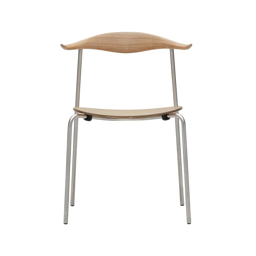 CH88T stol, Klarlackad ek-rostfritt stål Carl Hansen & Søn