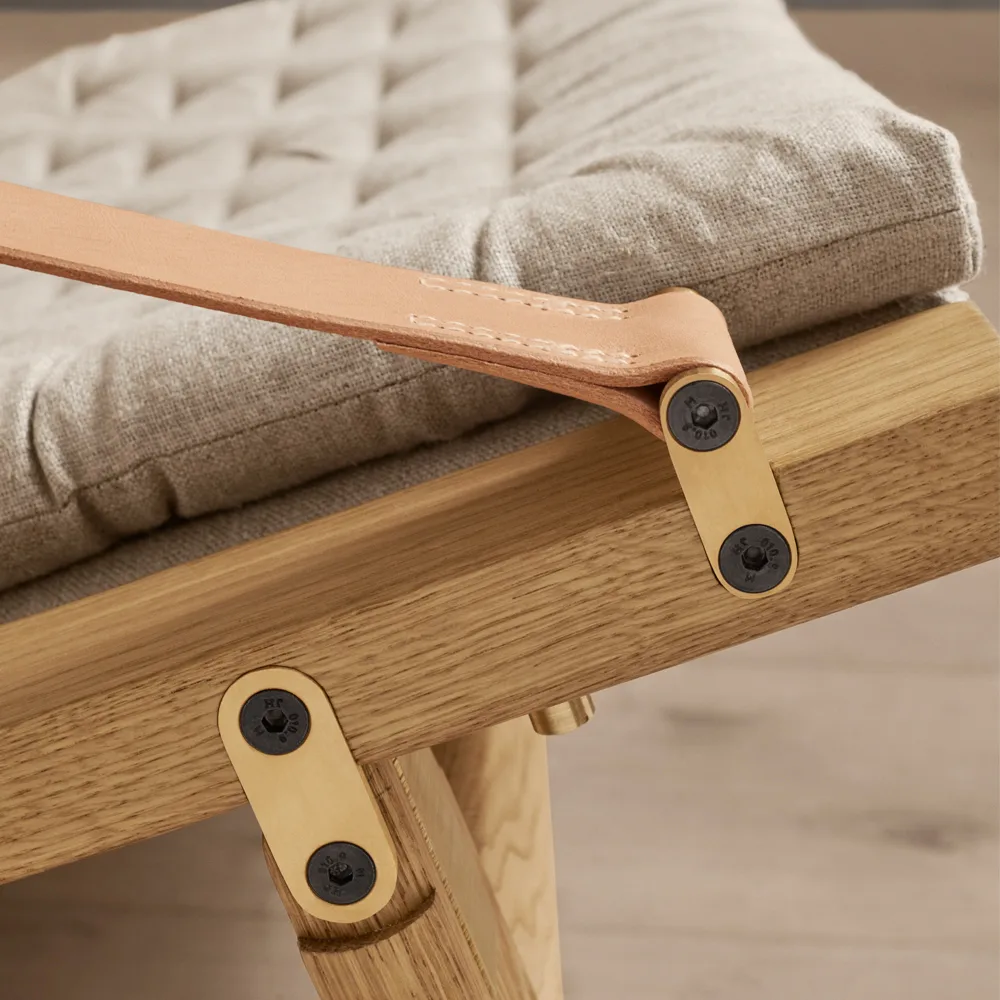 FK10 Plico fåtölj, Tyg canvas natur-oljad ek Carl Hansen & Søn