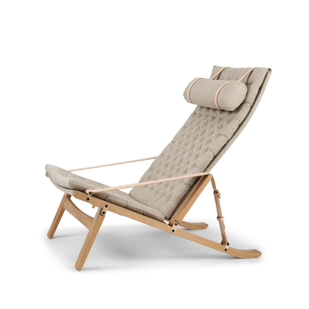 FK10 Plico fåtölj, Tyg canvas natur-oljad ek Carl Hansen & Søn