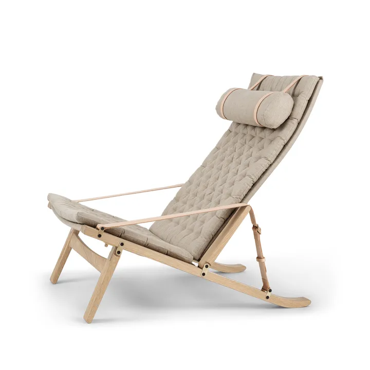 FK10 Plico fåtölj - Tyg canvas natur-vitoljad ek - Carl Hansen & Søn