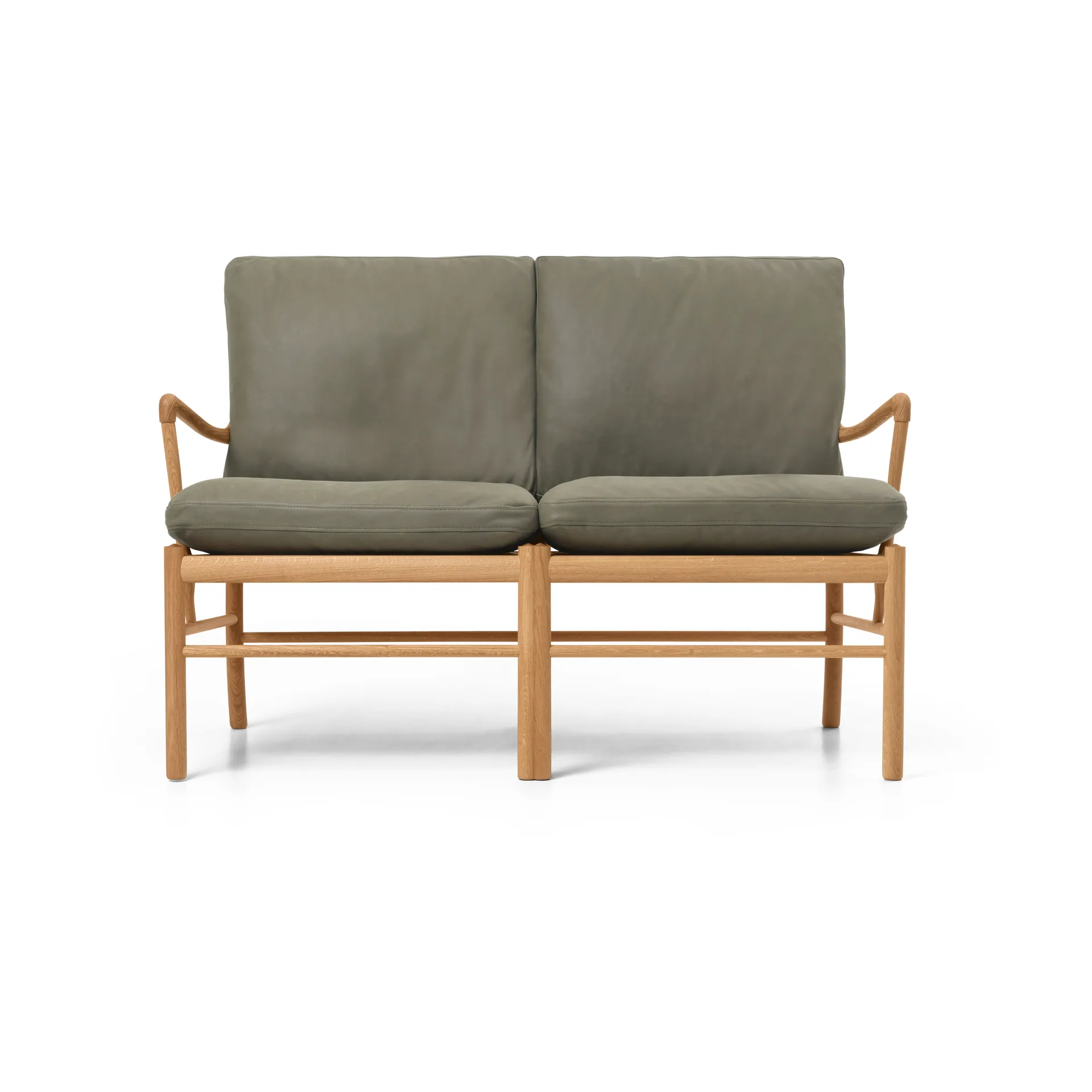 OW149-2 Colonial soffa 2-sits, Terra 20368-oljad ek Carl Hansen & Søn