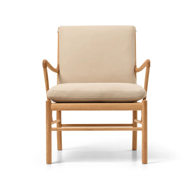 OW149 Colonial chair fåtölj - Terra 20365 läder-oljad ek - Carl Hansen & Søn