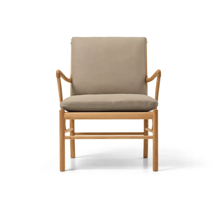 OW149 Colonial chair fåtölj - Terra 20366 läder-oljad ek - Carl Hansen & Søn