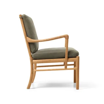 OW149 Colonial chair fåtölj - Terra 20368 läder-oljad ek - Carl Hansen & Søn