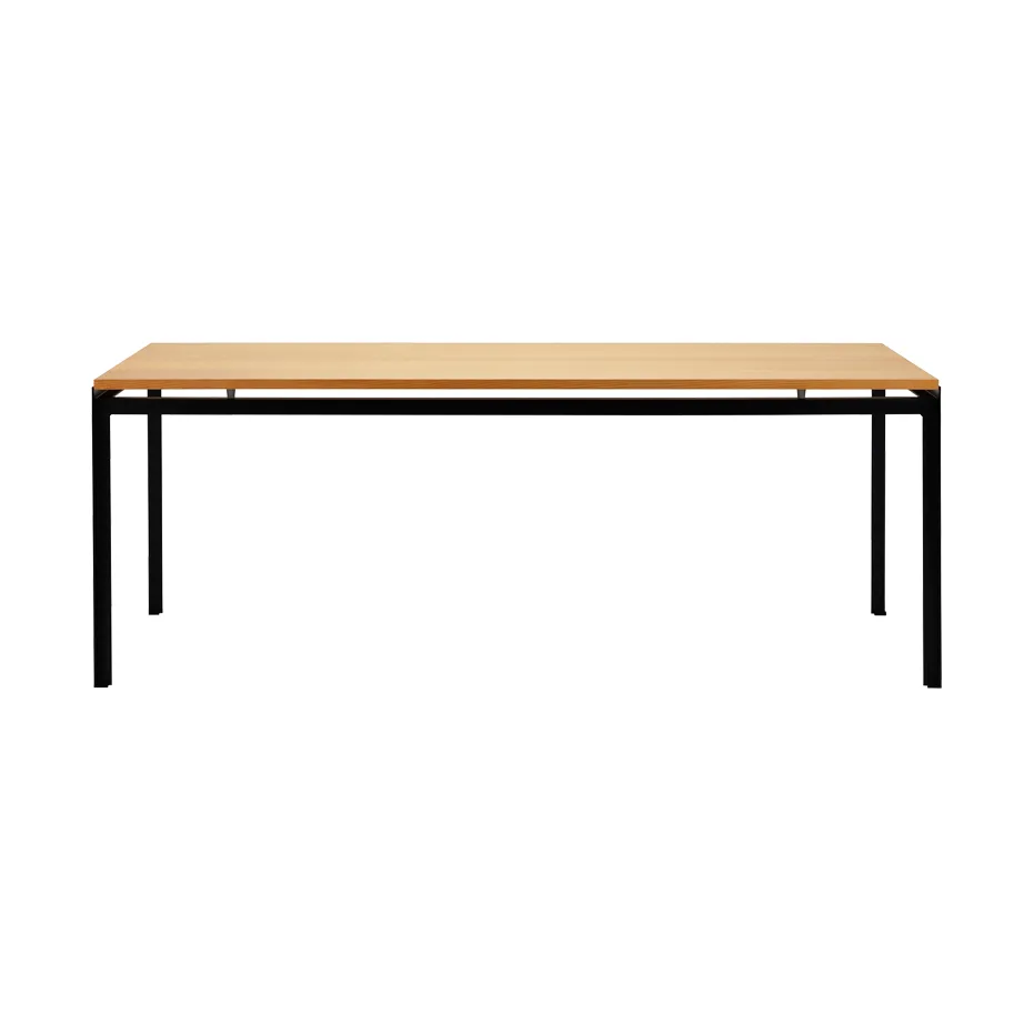 PK52 Professorbordet matbord svartlackat stål, Oljad ek Carl Hansen & Søn
