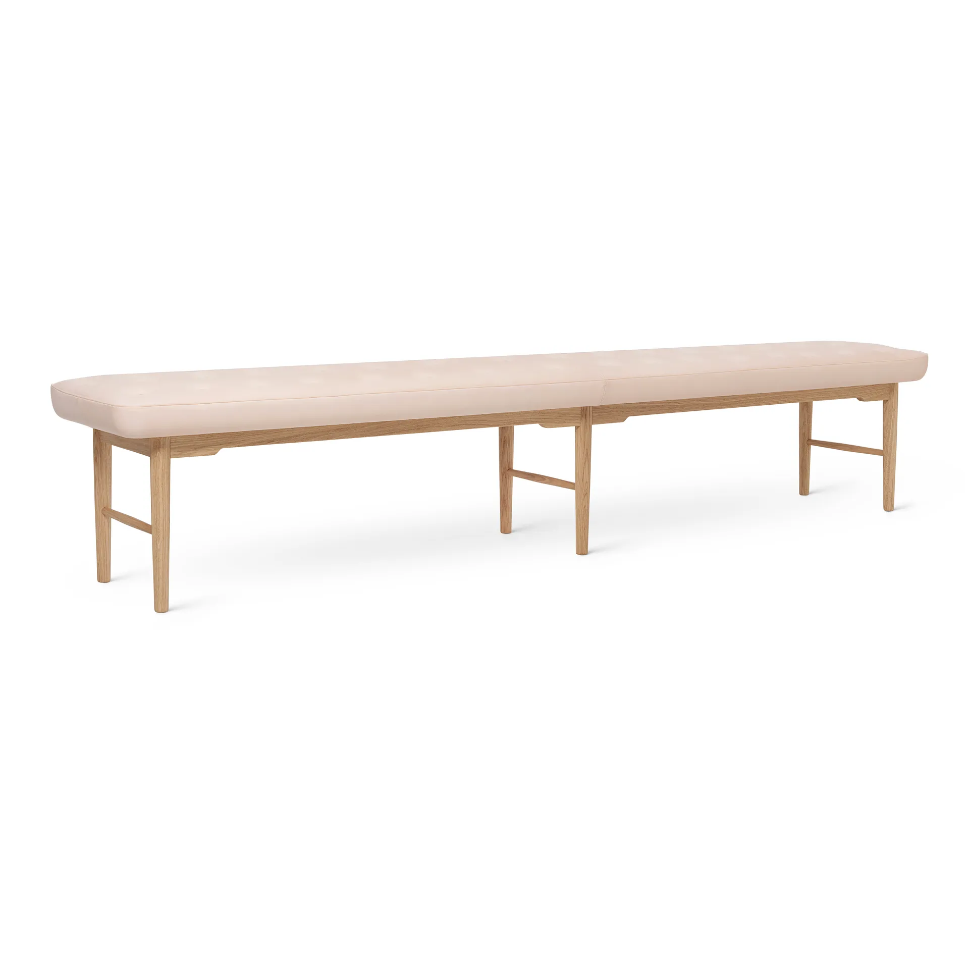 VLA75L Foyer bänk, Oljad ek-sif 90 läder, 250 cm Carl Hansen & Søn