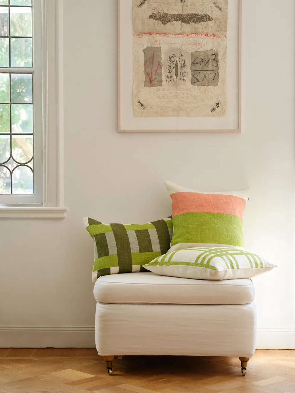 Benaras kuddfodral, Cactus green-lime-aqua, 40x60 cm Chhatwal & Jonsson