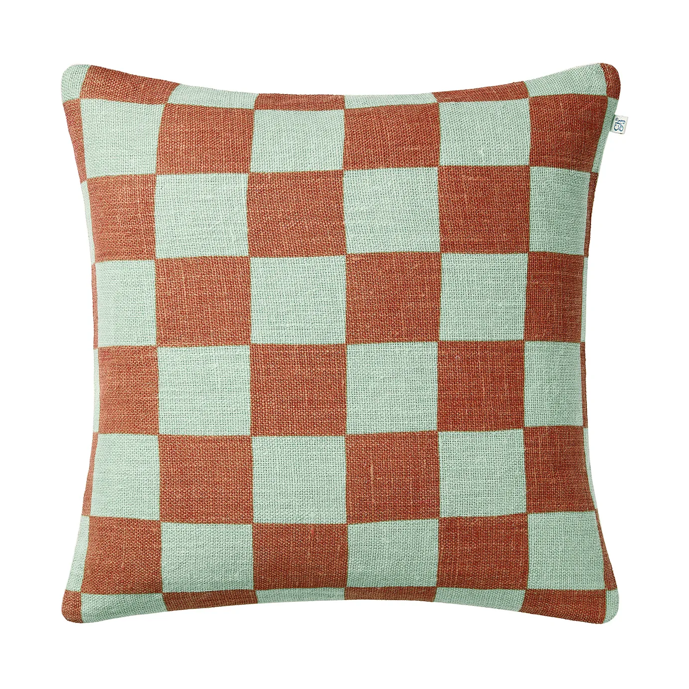 Buffalo Check, Aqua-apricot orange, 50x50 cm Chhatwal & Jonsson