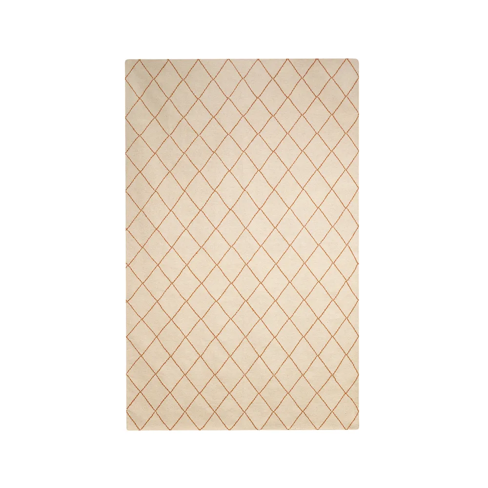 Diamond matta, Off white/orange, 230x336 cm Chhatwal & Jonsson
