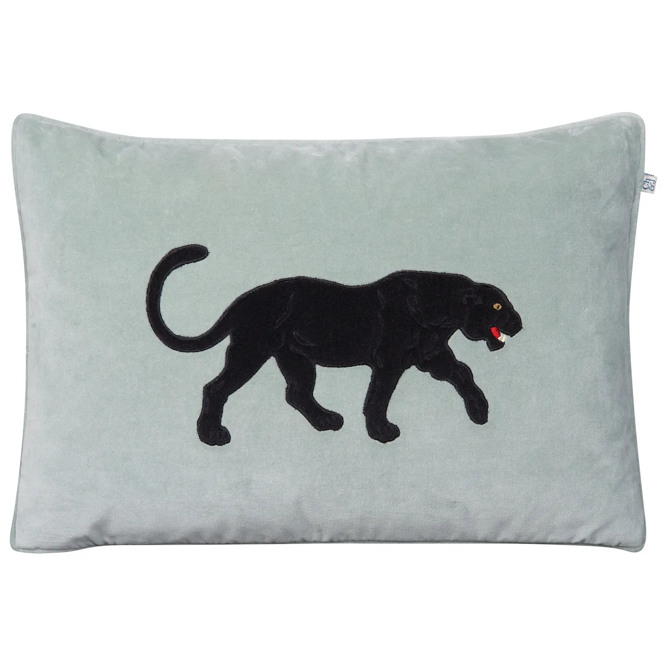 Embroidered Black Panther kuddfodral 40x60 cm, Aqua Chhatwal & Jonsson
