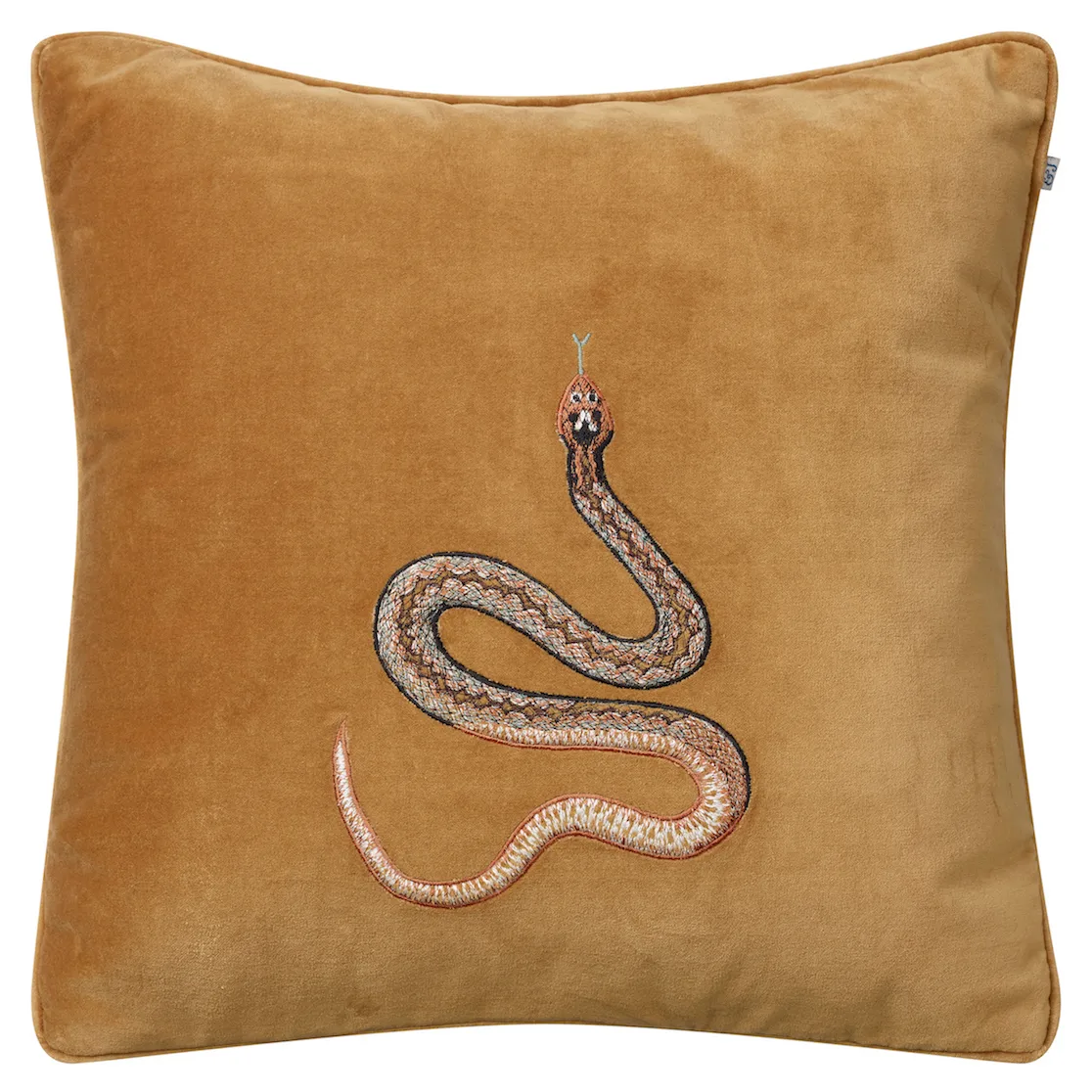 Embroidered Cobra kuddfodral 50x50 cm, Masala yellow Chhatwal & Jonsson