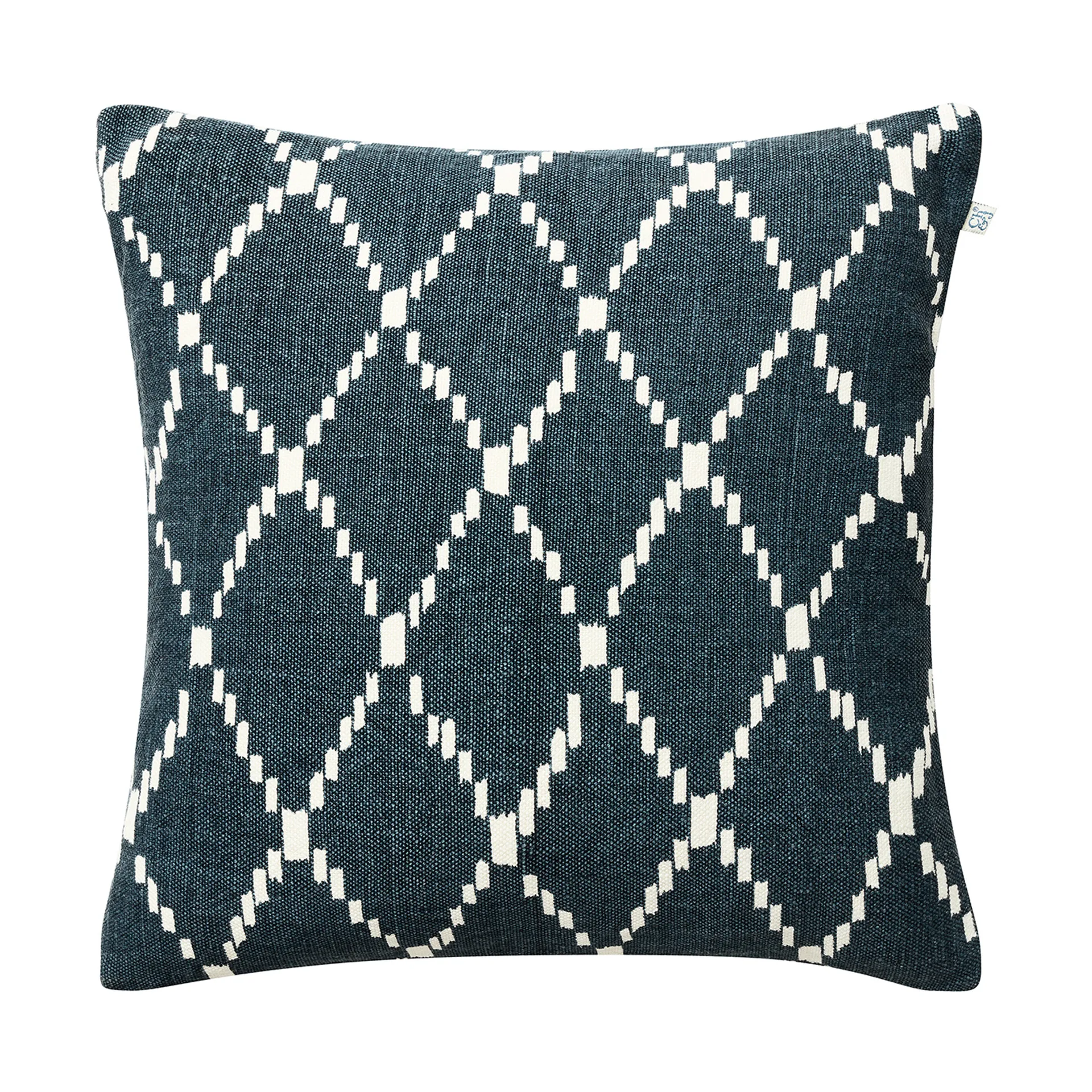Ikat Kerela kuddfodral 50x50 cm, Blå-vit Chhatwal & Jonsson
