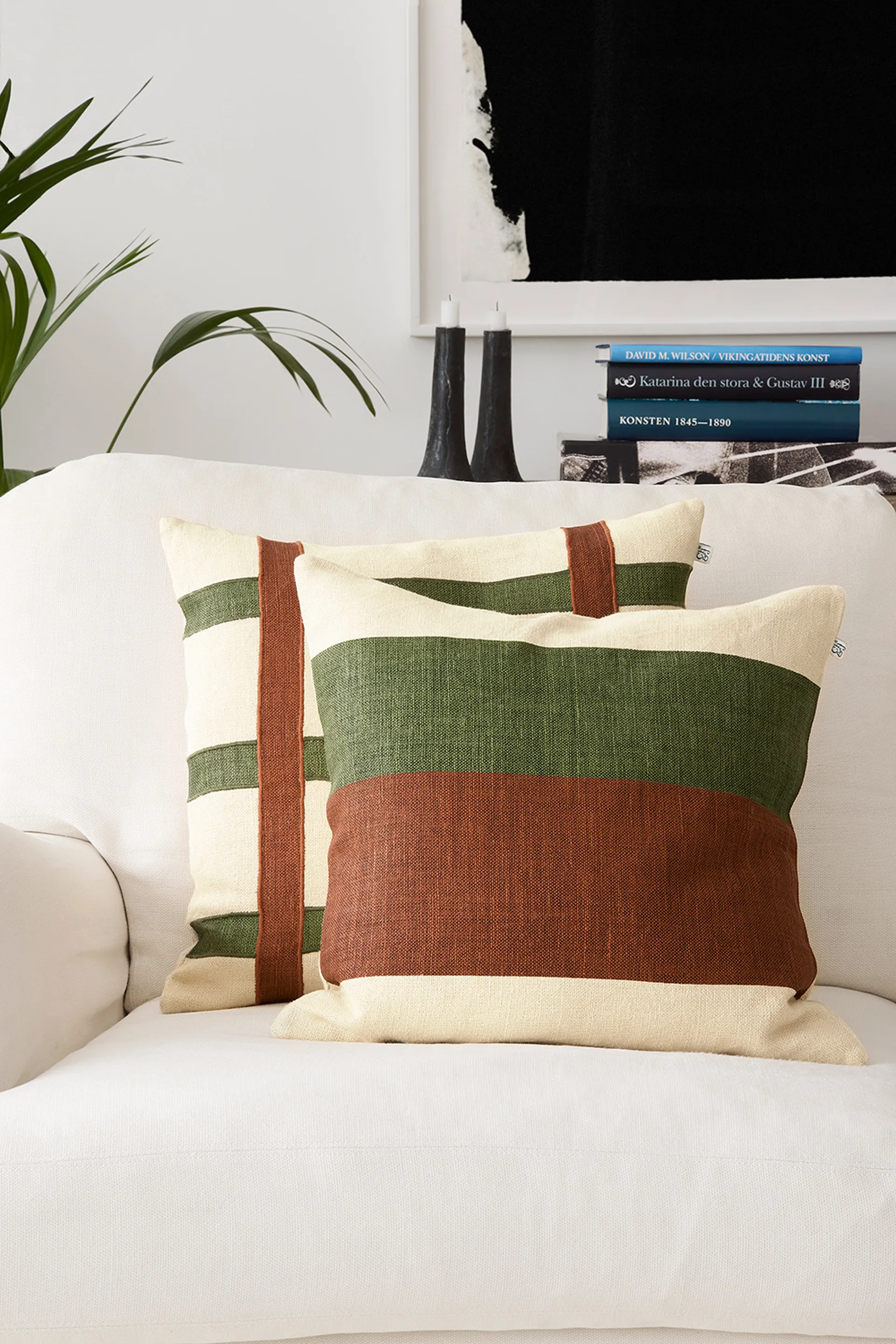 Kumar kuddfodral 50x50 cm, Cactus Green-Terracotta Chhatwal & Jonsson