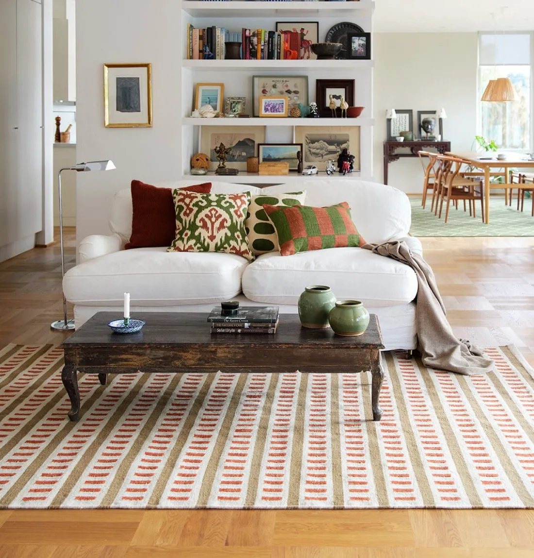 Ladakh ullmatta, Off white-beige-rust, 180x270 cm Chhatwal & Jonsson