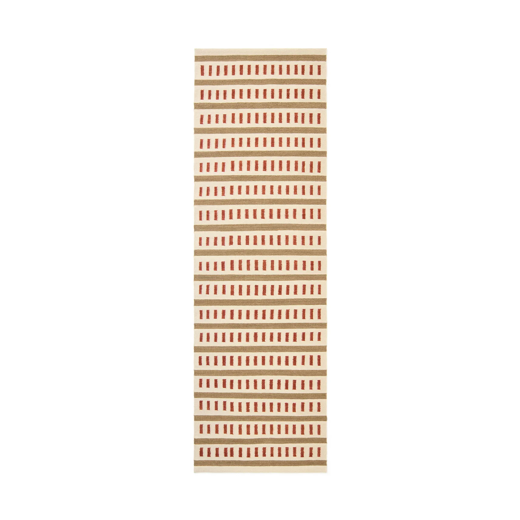 Ladakh ullmatta, Off white-beige-rust, 80x250 cm Chhatwal & Jonsson