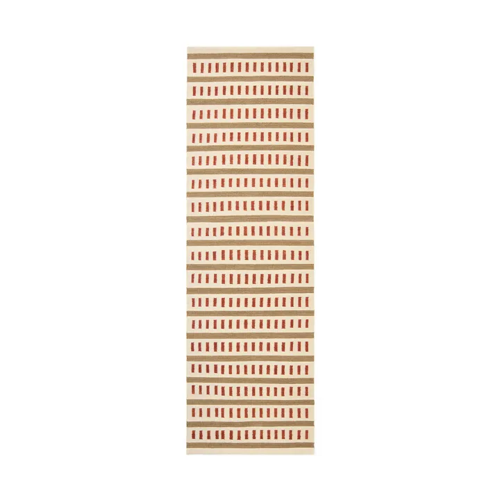 Ladakh ullmatta - Off white-beige-rust, 80x250 cm - Chhatwal & Jonsson