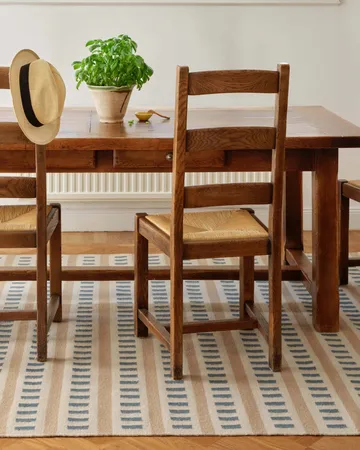 Ladakh ullmatta - Off white-l. beige-heaven blue, 230x320 cm - Chhatwal & Jonsson