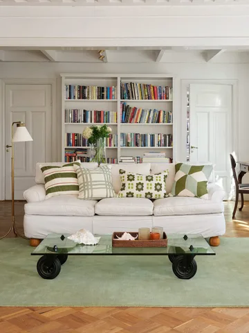 Lalit kuddfodral 40x60 cm - Aqua-lime-cactus green - Chhatwal & Jonsson