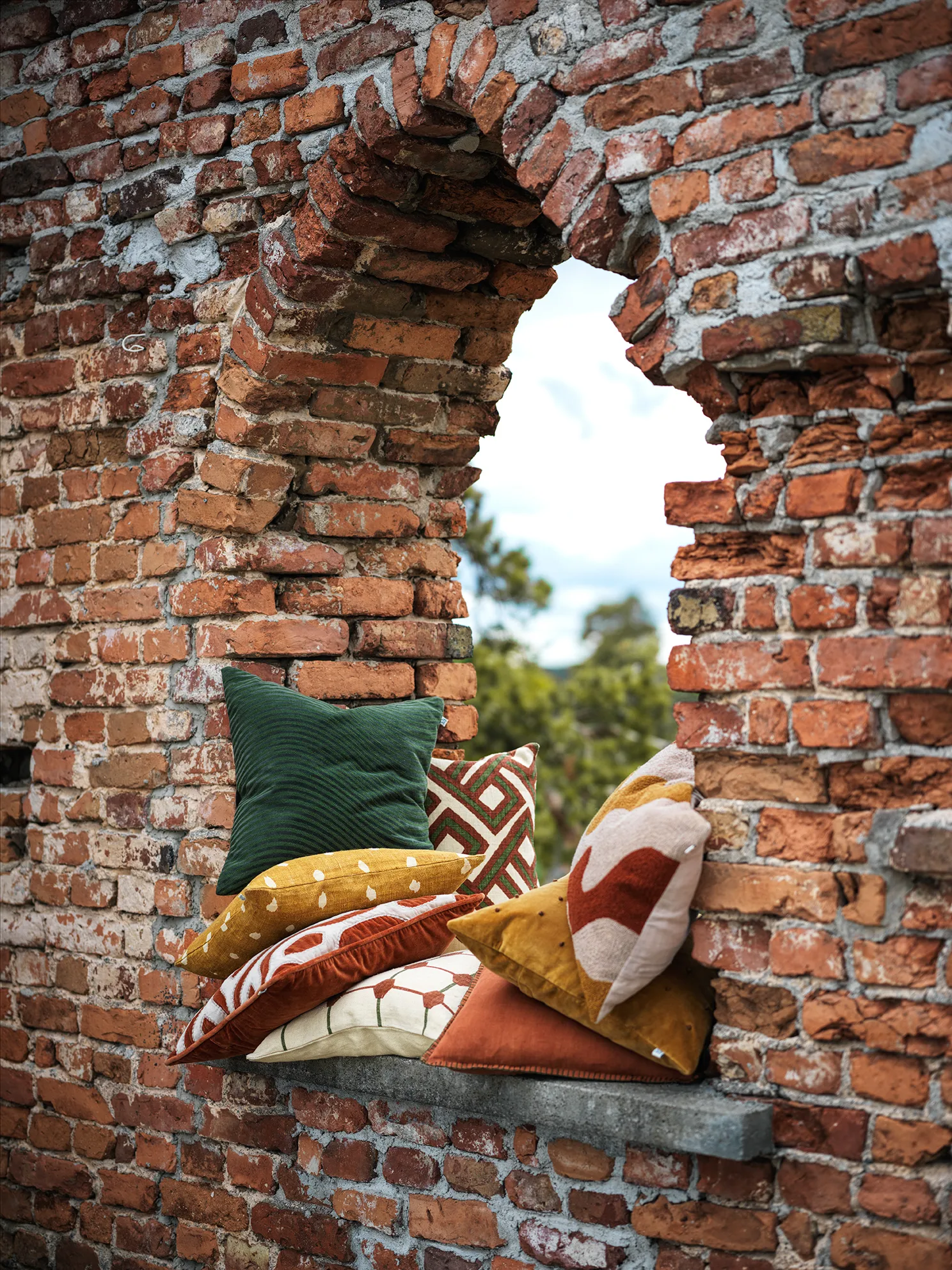 Lodi kuddfodral 40x60 cm, Terracotta-tan-masala yellow Chhatwal & Jonsson