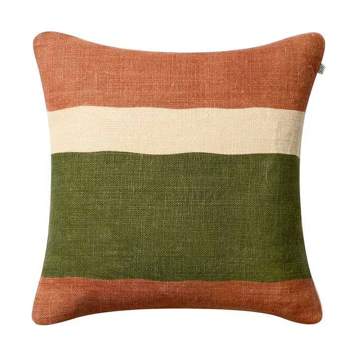 Manali kuddfodral 50x50 cm - Apricot orange-cactus green - Chhatwal & Jonsson