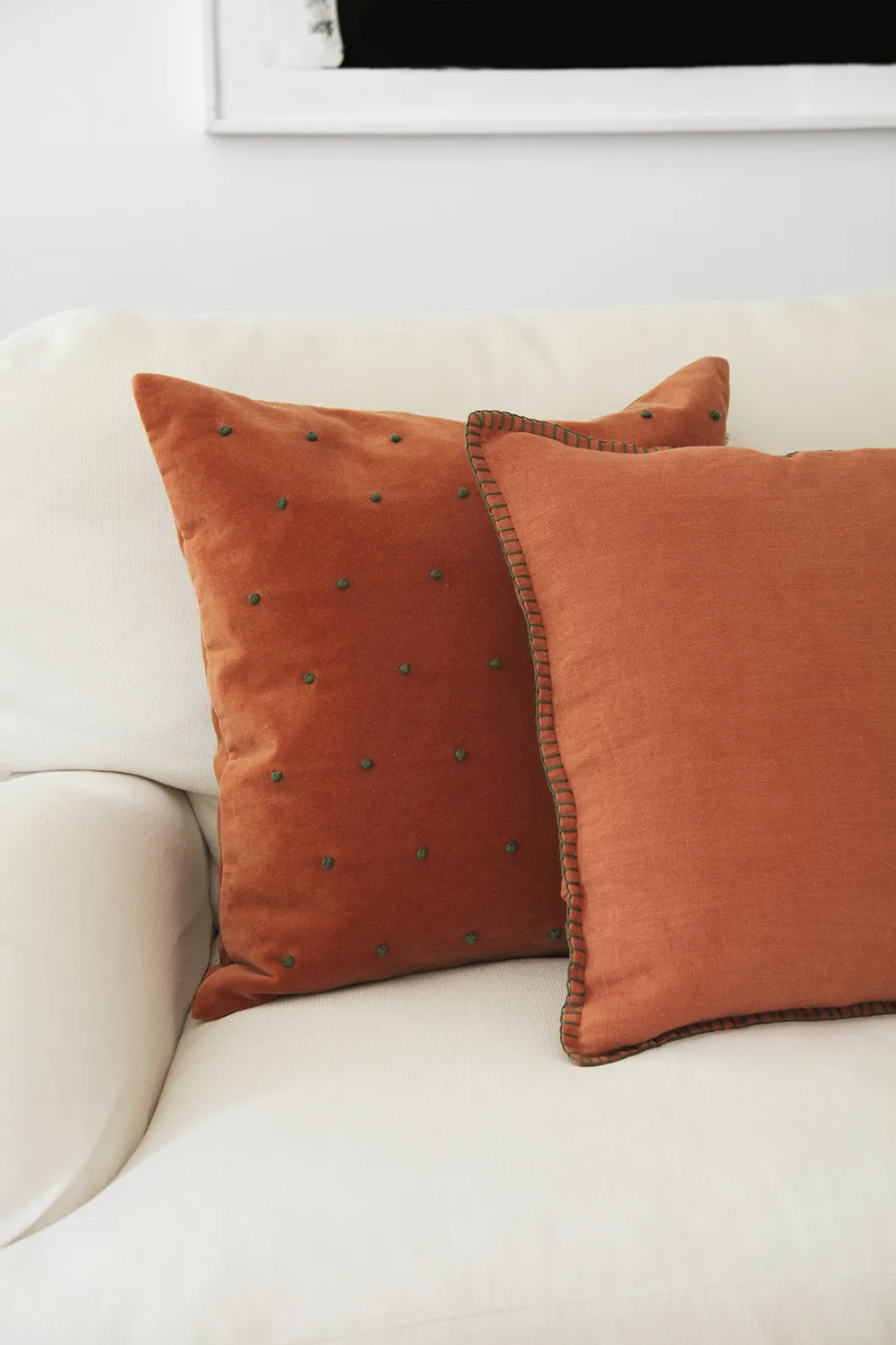 Roma kuddfodral 50x50 cm, Terracotta-forest green Chhatwal & Jonsson